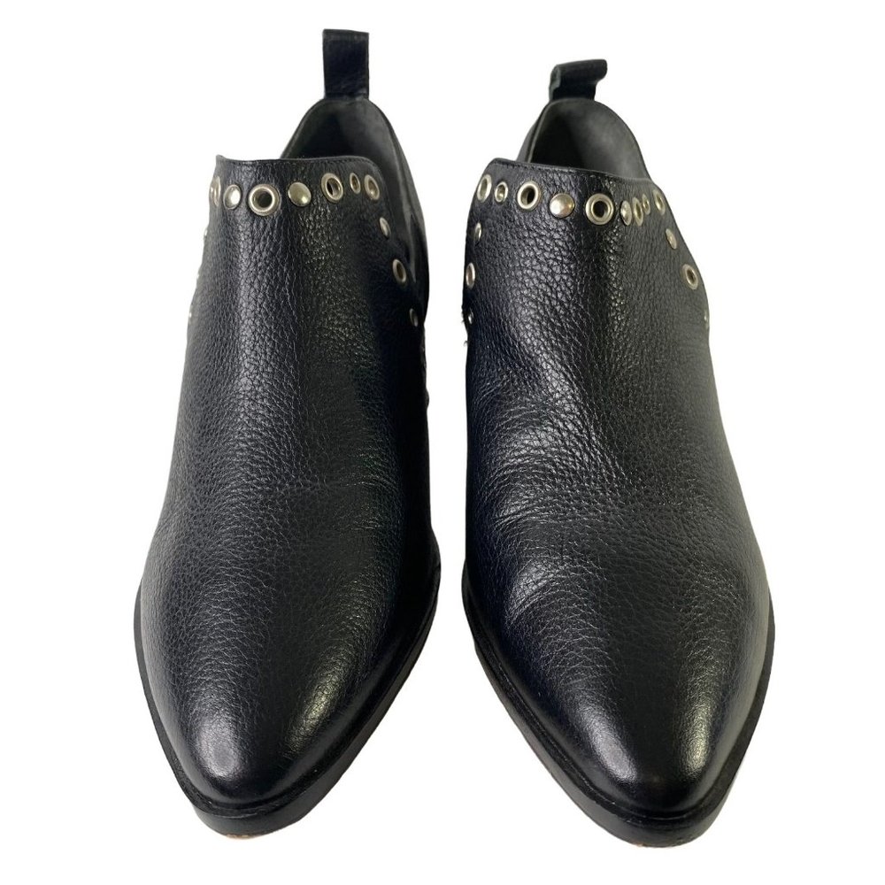 REBECCA MINKOFF ANNETTE EYELET STUDDED BOOTIE BLACK SIZE 6.5M